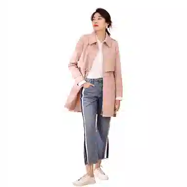 恒源祥 休闲中长款收腰风衣 女款