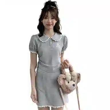 东鲸岁时记 短款中腰纯色休闲短裙 女款 灰色