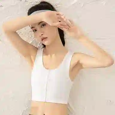 二三二三 大胸显小束胸超平无钢圈瘦胸无痕防震防下垂文胸背心 女款 白色