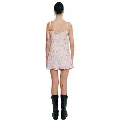 NOT YOUR ROSE SS24 Frill mini dress Pink