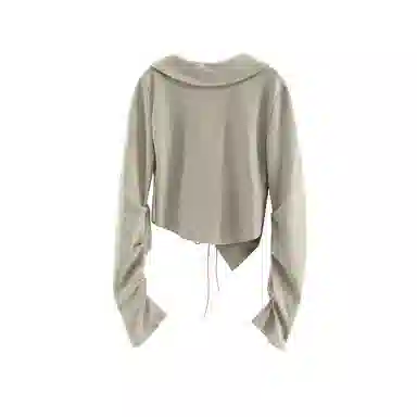 JUFU Long Sleeve Crop Top Grey