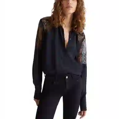 LIUJO UOMO FW23 Silk Shirt With Lace