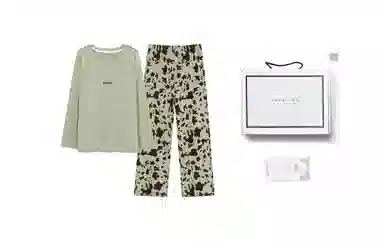 歌倩雅 带胸垫舒适透气简约睡衣礼盒 女款 绿色