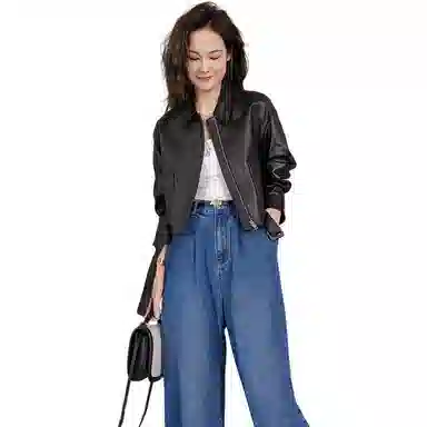 美洋 纯色方领夹克外套 女款