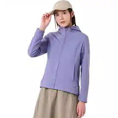 探路者 户外防风保暖防泼水弹力软壳夹克外套 女款 寂静紫