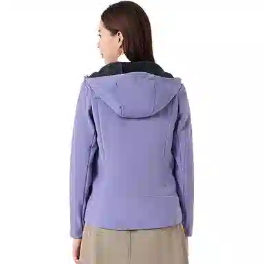 探路者 户外防风保暖防泼水弹力软壳夹克外套 女款 寂静紫