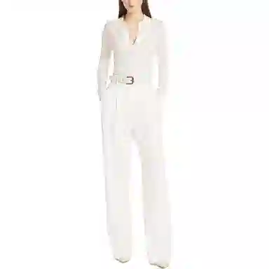 MaxMara Wool and silk sweater with polo shirt collar Polo