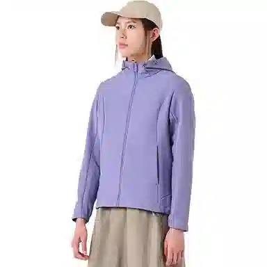 探路者 户外防风保暖防泼水弹力软壳夹克外套 女款 寂静紫