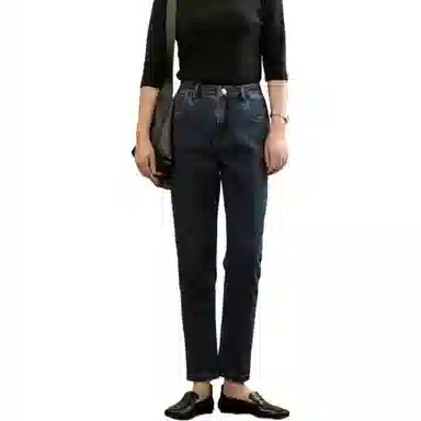 善己 休闲显瘦设计感牛仔裤 女款 牛仔蓝