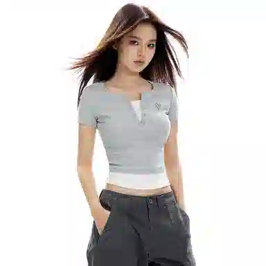 APEA V-Neck Layered T-Shirt Slim Fit