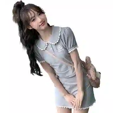 东鲸岁时记 短款中腰纯色休闲短裙 女款 灰色