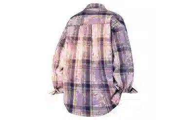 王者荣耀 鲁班七号星空梦想款 美式复古简约撞色字母刺绣口袋多彩斑驳格纹轻薄透气宽松小衫休闲高级感翻领长袖衬衫 男女同款