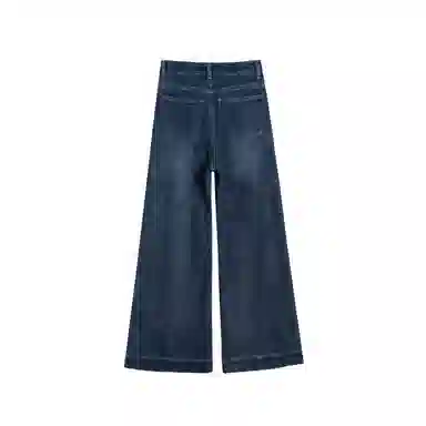 莫代尔 高腰美式复古宽松拖地牛仔裤 女款