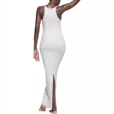 SKIMS Cotton Rib Long Cami Dress Light Heather Grey