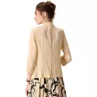 粉红玛琍 纯色一粒扣简约西装 女款