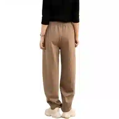 善己 纯色束脚高腰休闲裤 女款 布丁棕