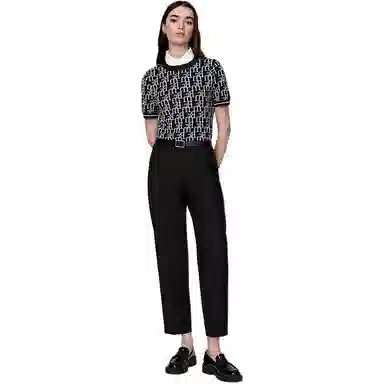 比音勒芬 纯色中腰直筒裤休闲裤 女款 黑