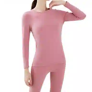 雅鹿 圆领舒适亲肤弹力保暖套装 女款