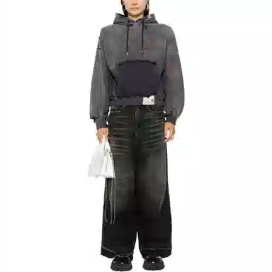 R13 Wide Leg Jeans Black