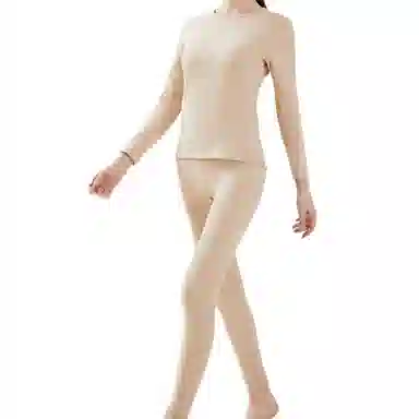 雅鹿 圆领舒适亲肤弹力保暖套装 女款