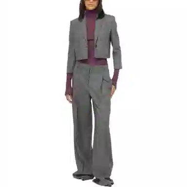 PINKO Prince-Of-Wales Flannel Palazzo Trousers