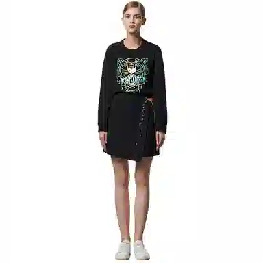 KENZO Logo Print Crewneck Sweatshirt Black
