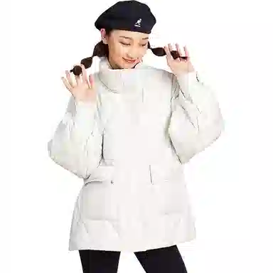 鸭鸭 短款纯色立领宽松羽绒服 女款
