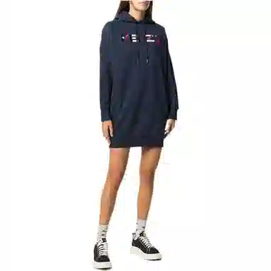 KENZO Logo Hoodie Dress Blue