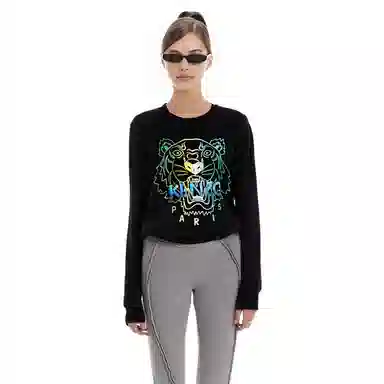 KENZO Logo Print Crewneck Sweatshirt Black
