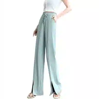 恒源祥 纯色开叉阔腿休闲裤 女款