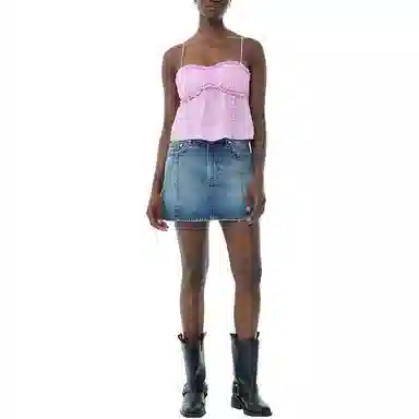 GANNI SS24 Washed Denim Skirt