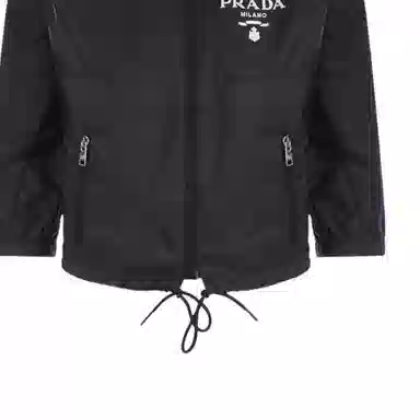 PRADA SS22 Logo Zip Hoodie Jacket Black