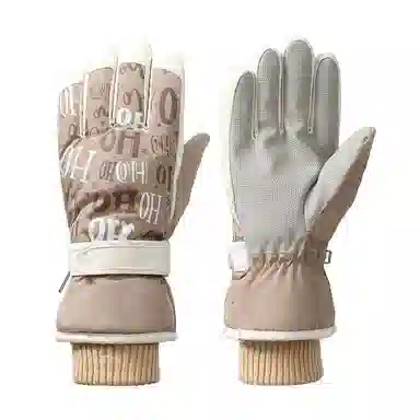 俞兆林 冬天玩雪防泼水女滑雪防寒保暖秋冬骑行电动车加绒加厚防风抗寒 聚酯纤维 手套 女款