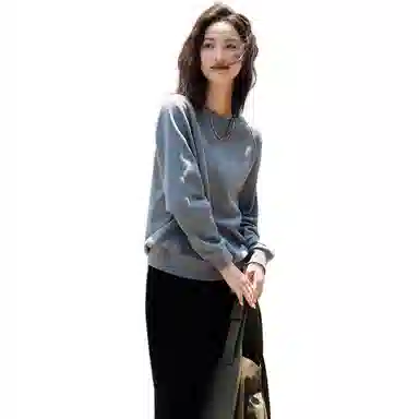 【dme】 纯色圆领宽松套头卫衣 女款 深麻灰