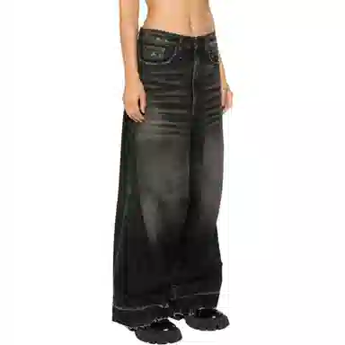 R13 Wide Leg Jeans Black