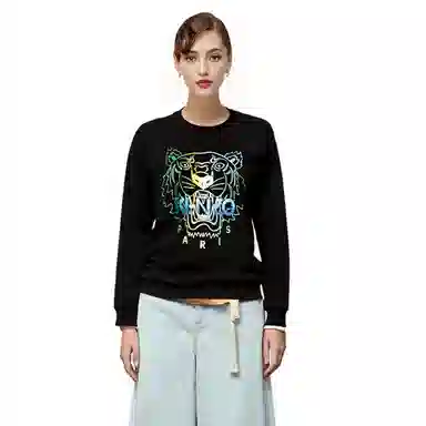 KENZO Logo Print Crewneck Sweatshirt Black
