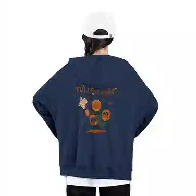 棉致 郁金香花束简约纯色无性别主义宽松卫衣 男女同款