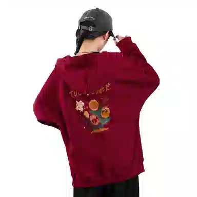 棉致 郁金香花束简约纯色无性别主义宽松卫衣 男女同款