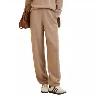 恒源祥 纯色高腰针织休闲裤 女款