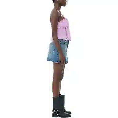 GANNI SS24 Washed Denim Skirt