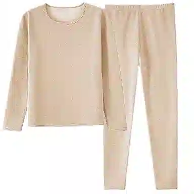 雅鹿 圆领舒适亲肤弹力保暖套装 女款