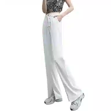 恒源祥 纯色开叉阔腿休闲裤 女款