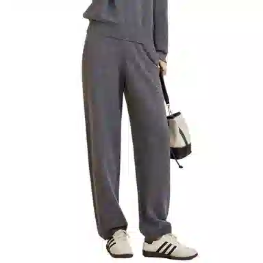 恒源祥 纯色高腰针织休闲裤 女款