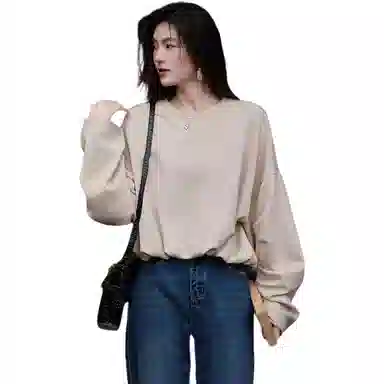 【dme】 简约纯色圆领长袖卫衣 女款