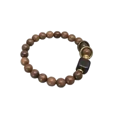 卓禹 双檀纳福 金丝单圈文玩珠串 简约现代国潮佛珠手饰 檀木 手串 男女同款情侣款