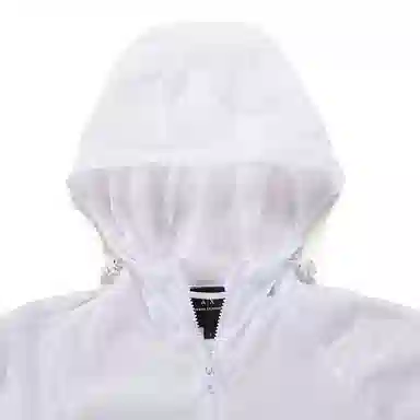 Armani Exchange SS24 Solid Zip Hoodie White