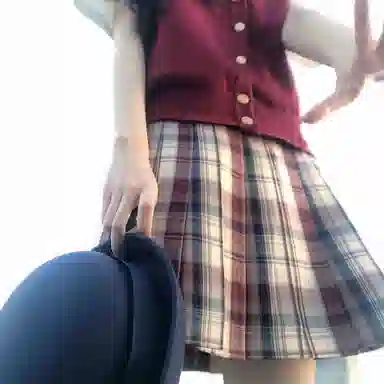 东鲸岁时记 高腰格子百褶半身裙 女款