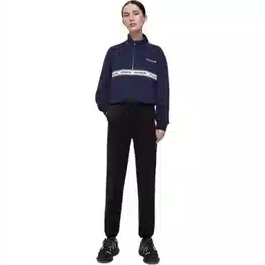 COACH FW22 Letter Print Half-Zip Sweatshirt Navy