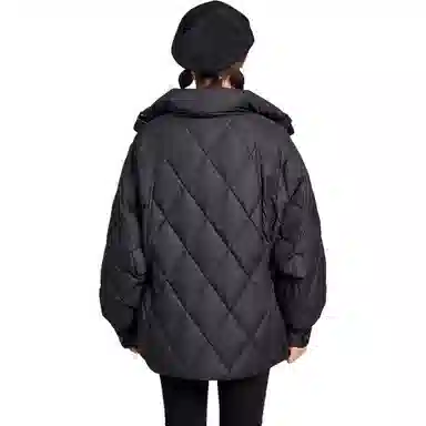 鸭鸭 短款纯色立领宽松羽绒服 女款