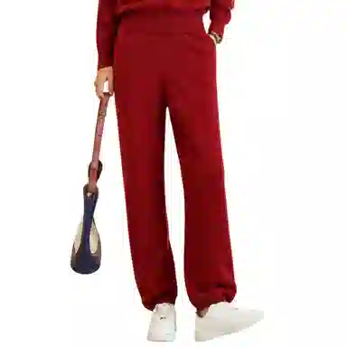 恒源祥 纯色高腰针织休闲裤 女款